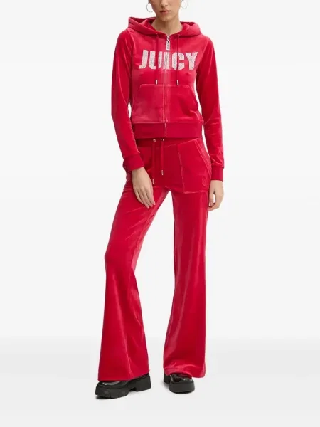 Велур панталон Juicy Couture червено