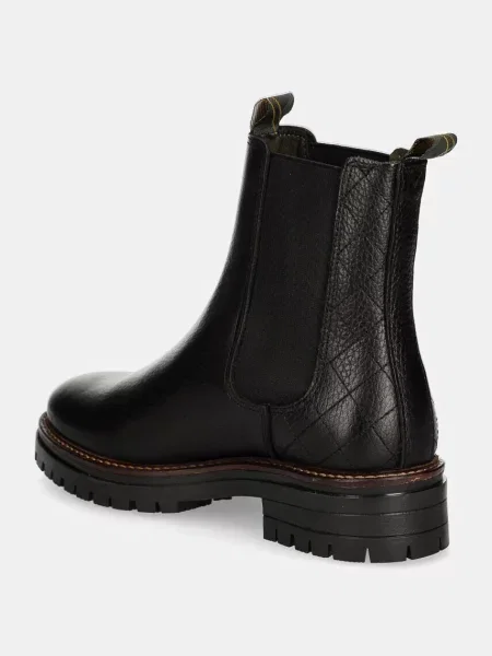 Кожаные ботинки Barbour на платформе черные