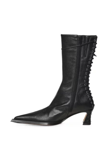 Botine Miista cu șireturi din dantelă negru