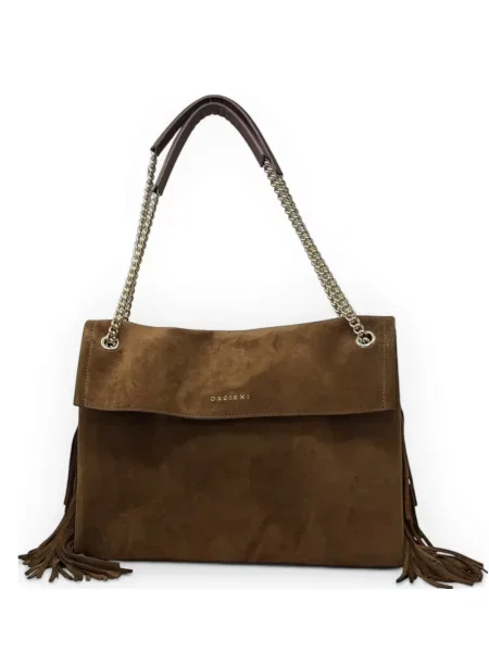 Satchel torba Orciani na rese smeđa