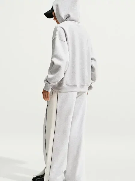Nike Sportswear pulover s kapuco otroški z bombažem Studio Fleece siva