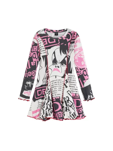 Desigual Rochie Cruella Disney roz deschis / negru alb
