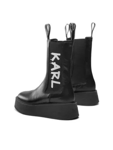KARL LAGERFELD Členková obuv s elastickým prvkom čierna