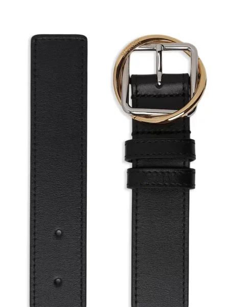 Cu centură curea Jacquemus din piele cu cataramă negru