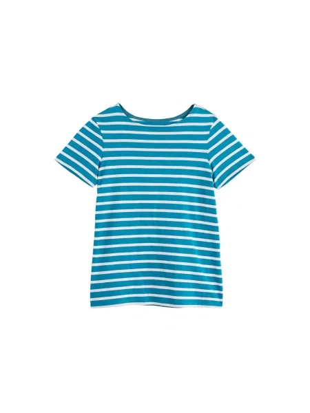 Seasalt Cornwall Tricou Sailor verde petrol alb