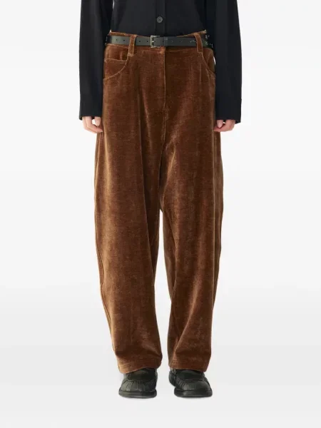 Pantaloni Tomboy de catifea maro