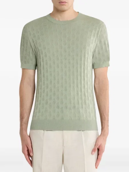 Tricou Etro cu model paisley verde
