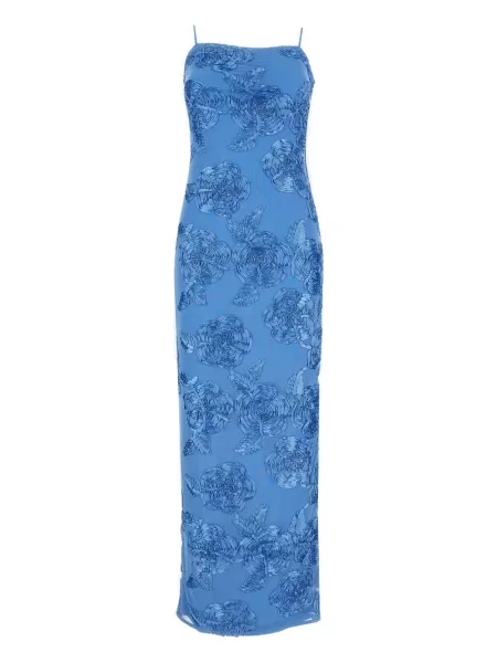 Rochie maxi Rotate Birger Christensen cu model floral de costum albastru