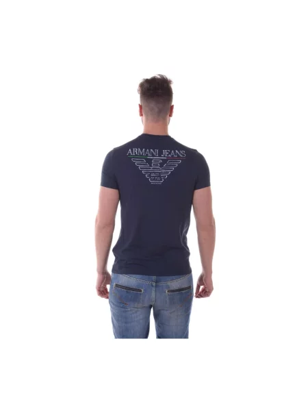 Koszulka Armani Jeans z nadrukiem casual niebieska