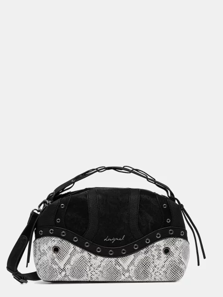 Чанта Desigual SNAKE PATCH BERGAMO черно