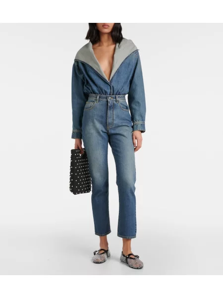 Geantă Alaïa din piele de căprioară negru
