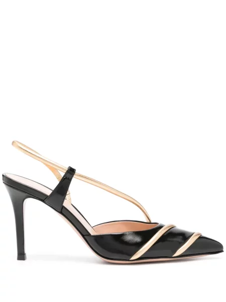 Pantofi cu toc Gianvito Rossi din piele slingback negru