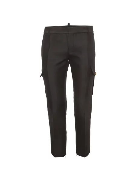 Pantaloni cargo Dsquared2 din satin negru