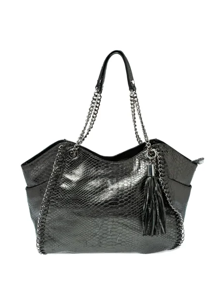 Geantă cu mânere cu lanț Michael Michael Kors cu imagine bej