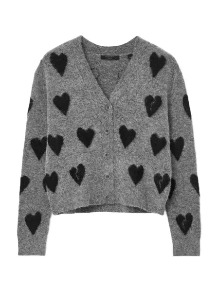 AllSaints Geacă tricotată AMORA gri negru