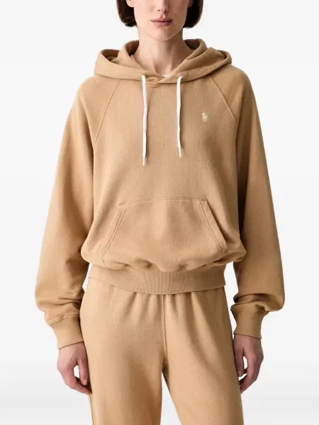 С яка кожена поло тениска Polo Ralph Lauren с връзки кафяво