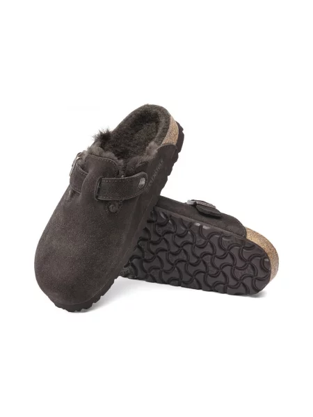 Sandály Birkenstock s kožíškem hnědé