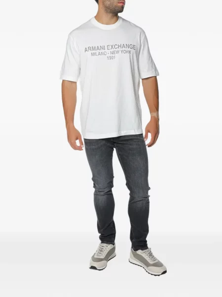 Tricou Armani Exchange cu imagine alb
