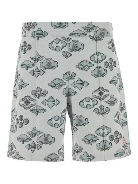 Žakárové bermudy Casablanca s výšivkou šedé