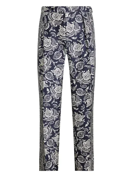 Pantaloni Ralph Lauren Purple Label cu imagine cu model paisley albastru