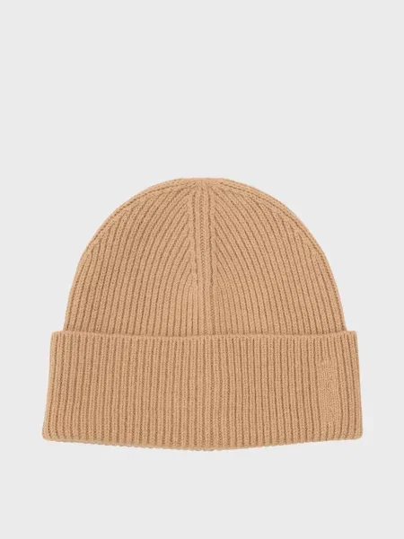 Вовняна шапка Gant в рубчик бежева