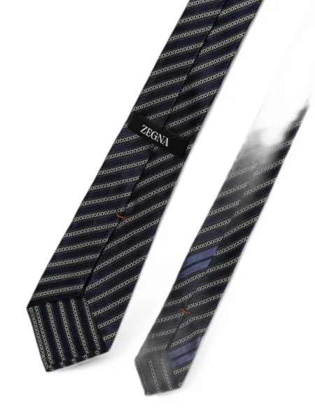 Cravată Zegna de mătase cu dungi albastru