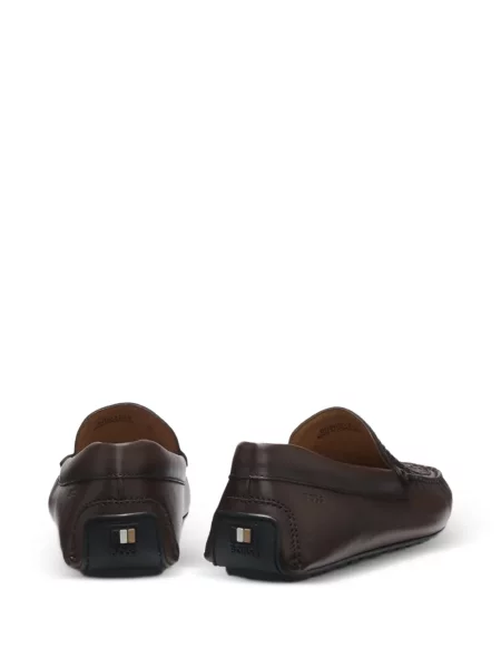 Kožne loaferice Boss smeđa