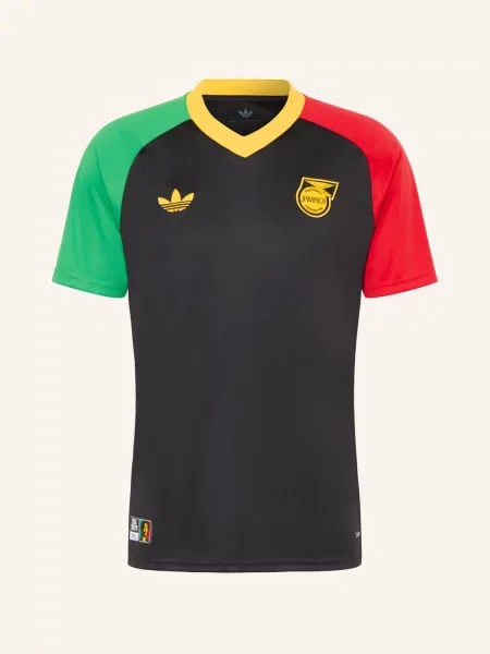 Adidas Rozcvičovací Tričko Jamaika 26 Venku / červená / zelená černá