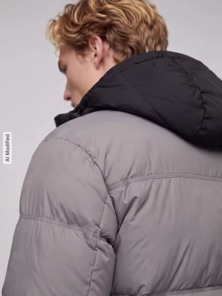 Kurtka pikowana o kroju regular fit z kapturem model Hugo Blue