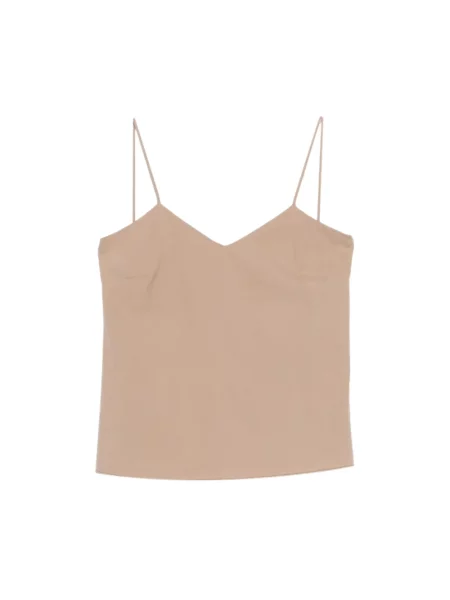 Lniany top Max Mara beżowy
