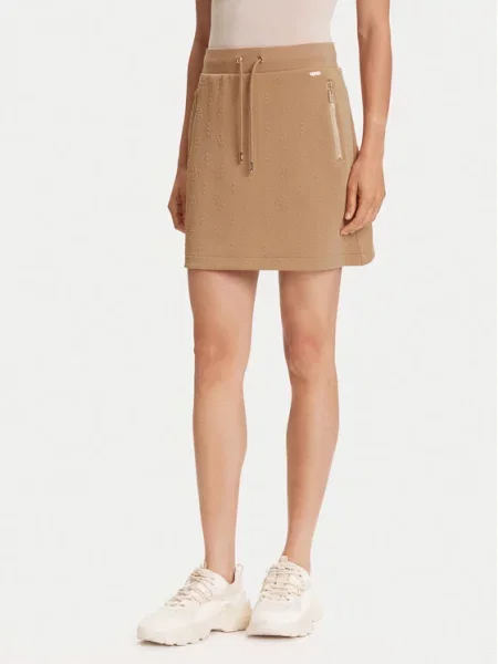 Guess spódnica PEONY zielony mini prosta beżowa