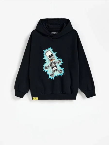 Reserved Bluza świecąca w ciemności The Simpsons czarny