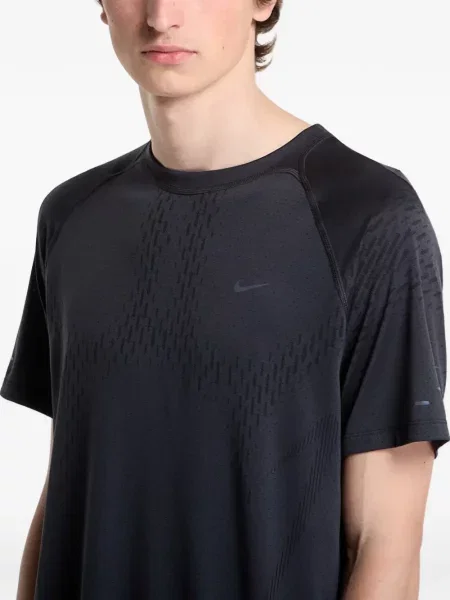 Kötött levágott póló Nike nyomtatás fekete