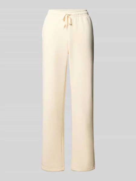 Spodnie dresowe o kroju wide fit z mieszanki bawełny model Iconic' Gina Tricot