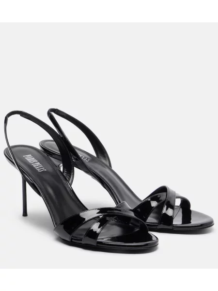 Sandale Paris Texas din piele de lac slingback negru