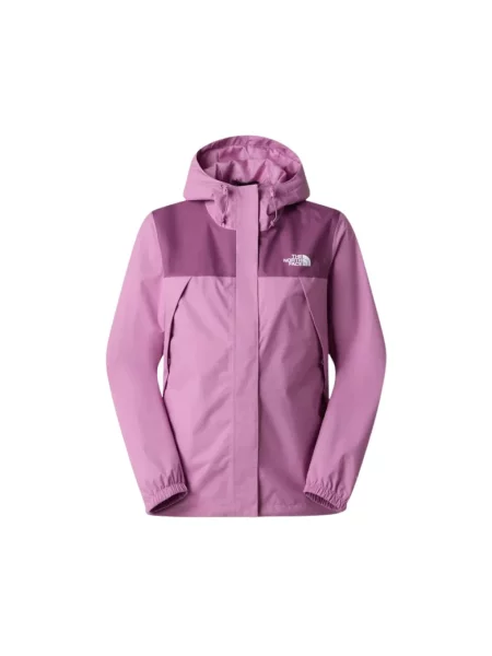 Kurtka z kapturem The North Face Antora Rain różowo‑fioletowa XS fioletowa