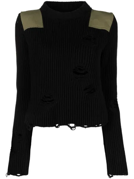 Pulover Mm6 Maison Margiela zdrențuiți negru