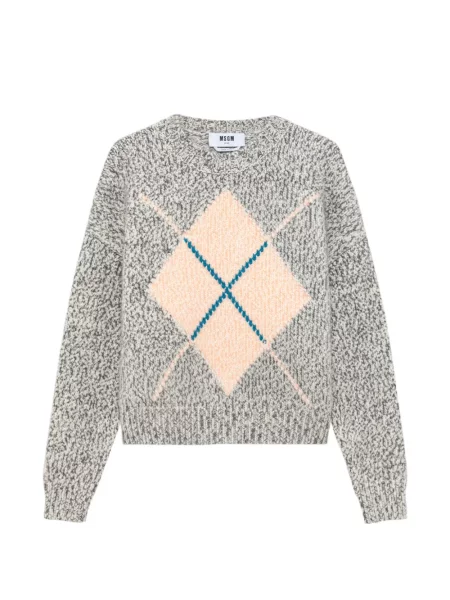 Pulover Msgm cu model argyle gri