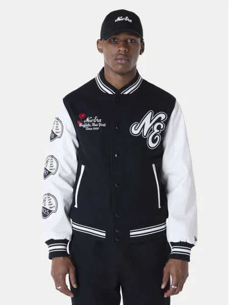 New Era Яке бомбър Essential Black Varsity черен