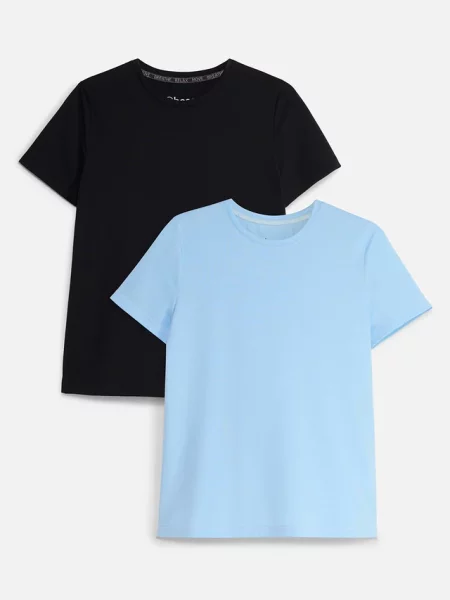 Sportowy T-shirt z bawełną 2 pary szybkoschnący czarna
