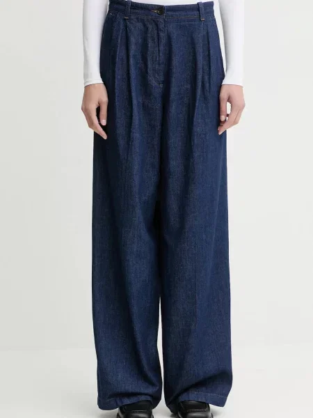 A.P.C. pantaloni de PANTALON GINNY bleumarin lat high waist