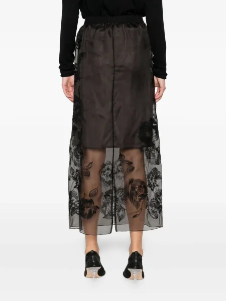 Fustă Liviana Conti cu model floral maro