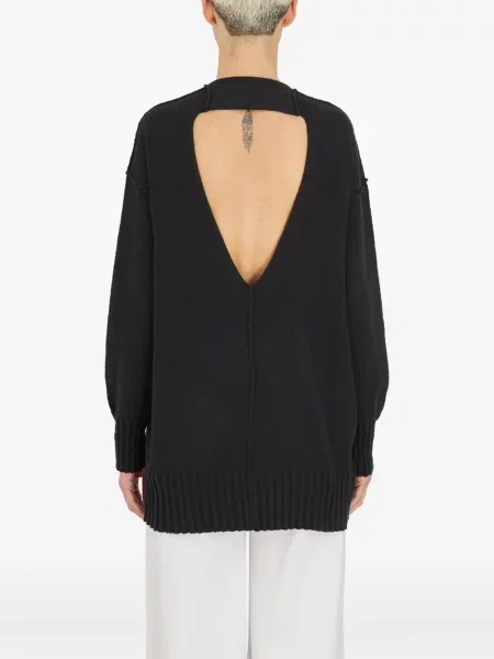 Džemper s v-izrezom Isabel Benenato s V-izrezom crna