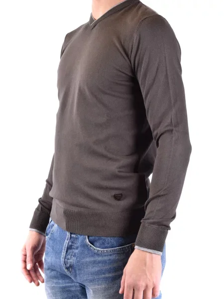 Dzianinowy sweter Armani Jeans z długim rękawem szary