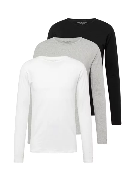 Tommy Hilfiger Underwear Tricou gri amestecat / negru alb