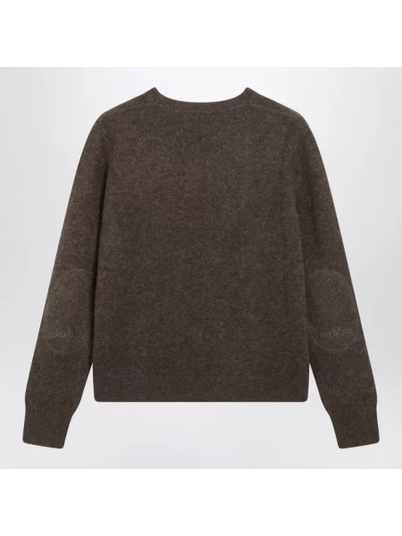 Lniany sweter Max Mara brązowy