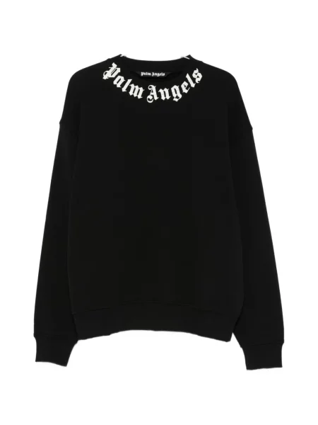Hanorac crewneck Palm Angels cu imagine cu decolteu rotund negru