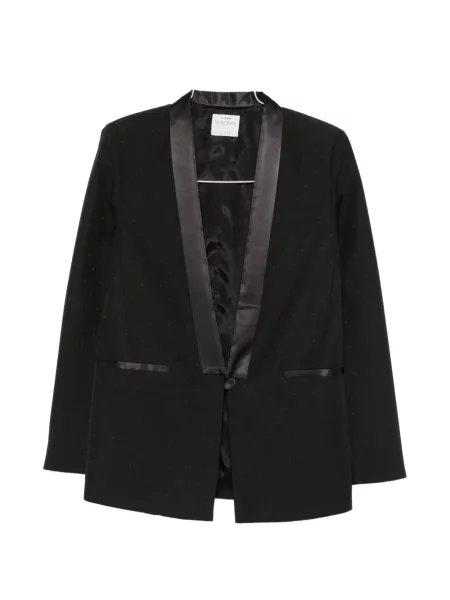 Sacou Forte_forte din satin cu rever negru