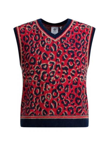 Pulover Adidas cu decolteu în V alergare alb