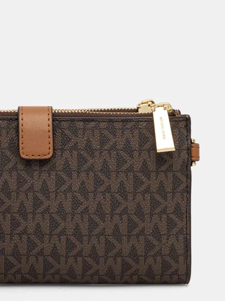 Portfel Michael Michael Kors biznesowy z logo brązowy